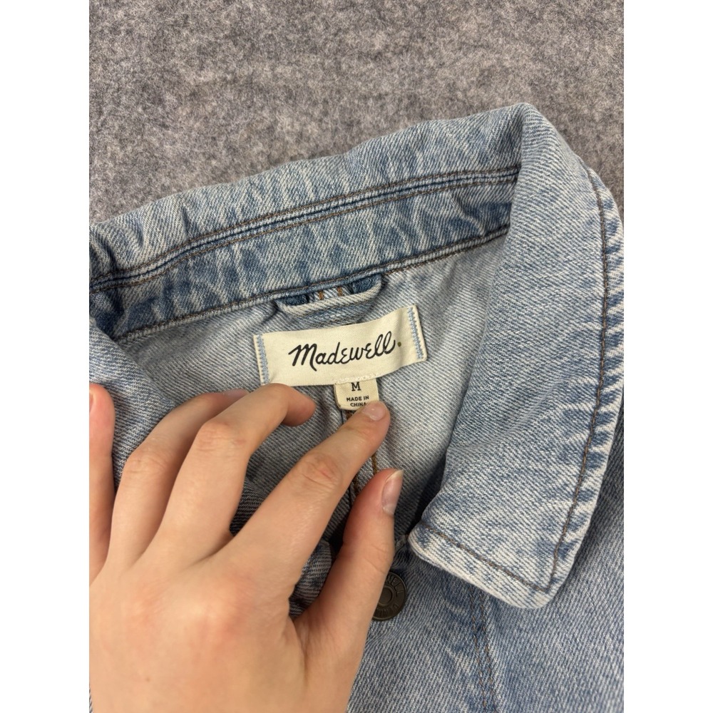 Madewell‎ Men's Denim Barn Chore Jacket in Seaford Wash Snap Button Collared SEE - Picture 8 of 10